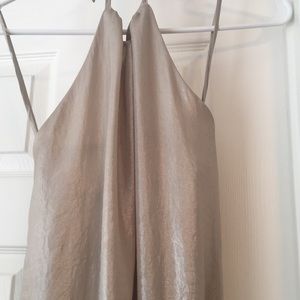 Metallic bridesmaid dress.